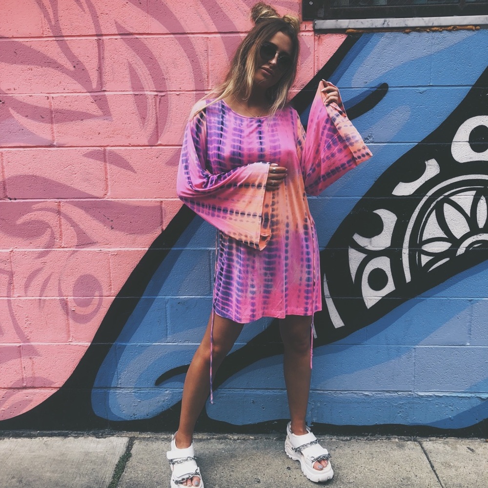 Rat & Boa Tie Dye Mini Dress